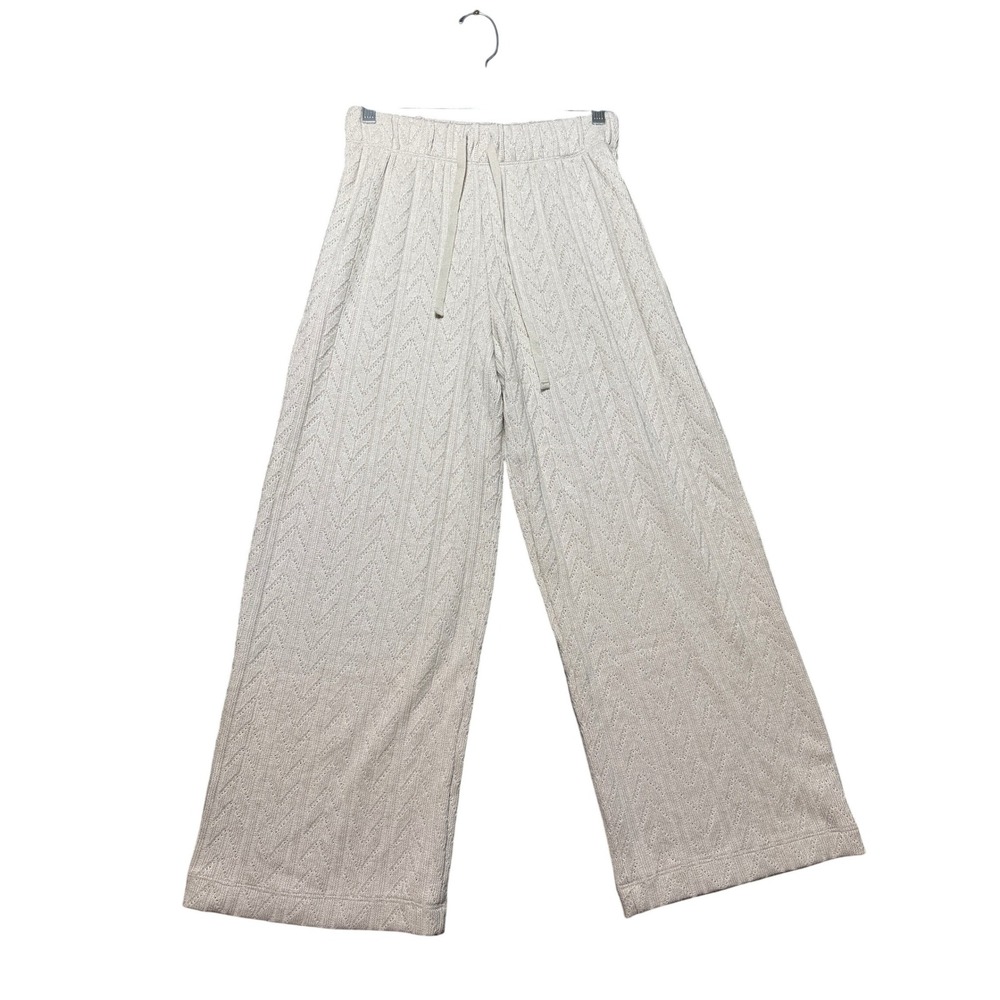 Splendid Pointelle Knit Pants Womens‎ XS Beige Pointelle Chevron RF5A150